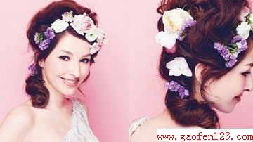 2014新娘发型图片 巧用花朵打造时尚新娘
