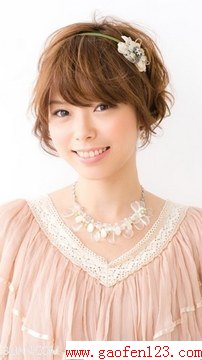 日系甜美短发新娘发型 www.gaofen123.com